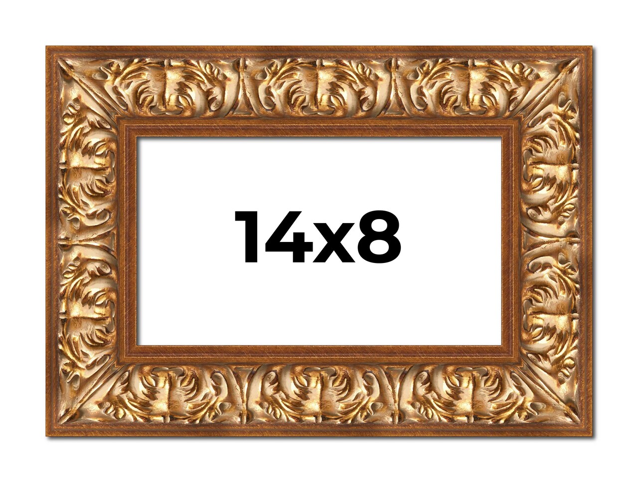 Photo Size Modern Shadow Box 1" Depth Gold Frame - UV Acrylic, Backing, Hanging Hardware